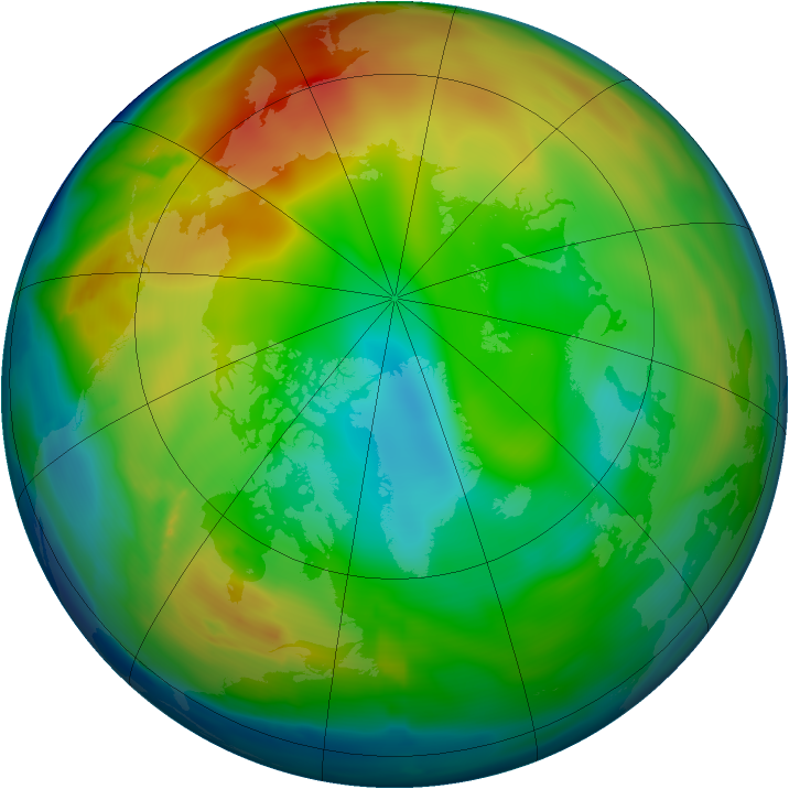 Arctic ozone map for 06 January 2011